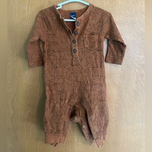 Old Navy Brown Animal Print Kids Footie